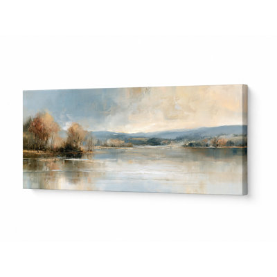 Arbres du lac d'automne bleu beige enveloppés Ingwer