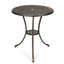 Table de bistro en fonte d'aluminium, table de salle à manger ronde pour l'extérieur 23,6 po avec trou pour parasol, finition bronze antirouille