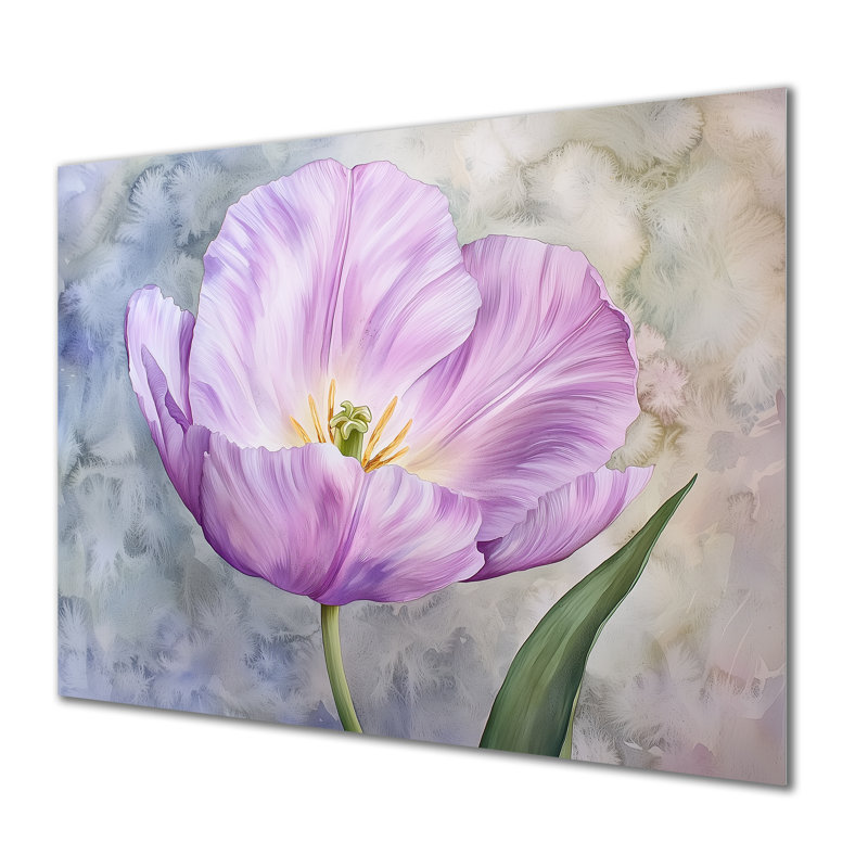 Radiant fleur de tulipe mauve IV, H 12 po x l 20 po x P 0,84 po