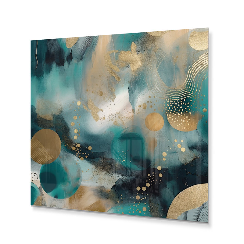 Glam Abstract Wall Decor on Metal, 23" H x 23" W x 1" D