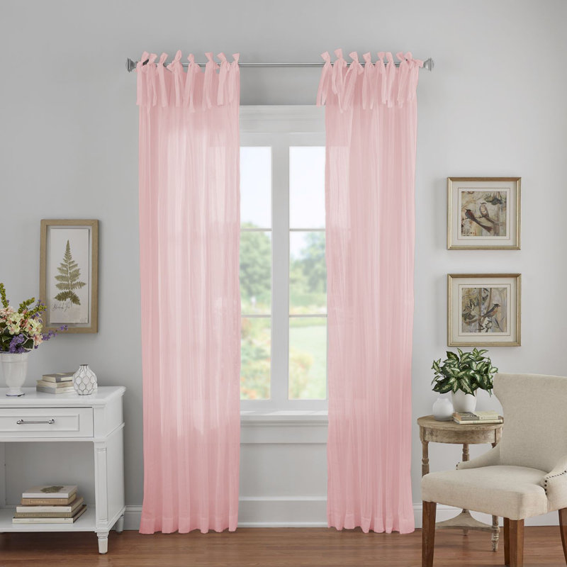 Panneau de rideau simple semi-transparent à passants Mercuri, Rougir, l 52 po x L 108 po