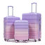 20 "/ 24" / 28 "3 pièces / ensemble de valise à roulettes pivotantes en PC, valise de transport, avec dégradé de couleurs et serrure à combinaison