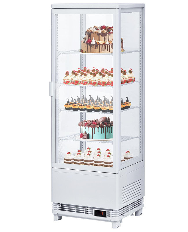 3,4 pieds cubes Pi. Vitrine de comptoir à pâtisserie - Réfrigérateur de boulangerie sans givre avec éclairage DEL et porte coulissante en verre