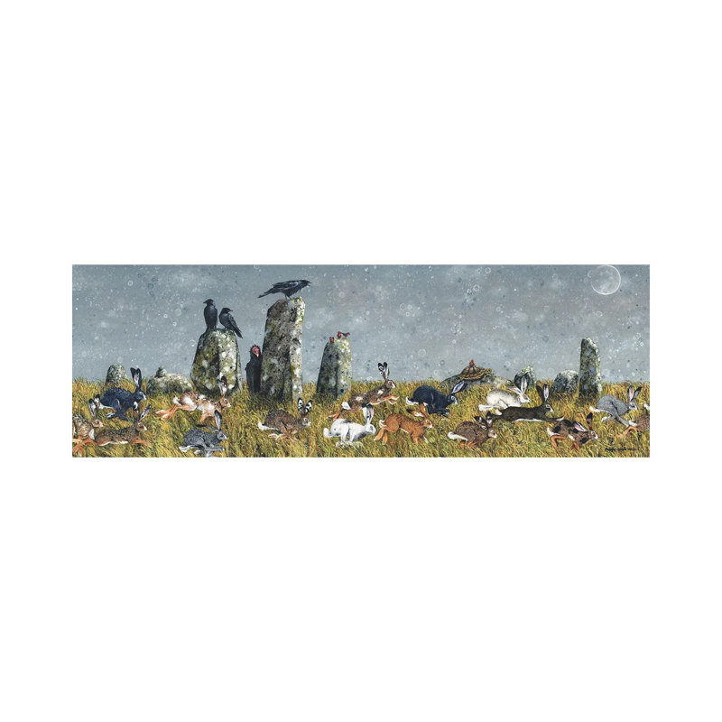 The Running Of The Hares by Maggie Vandewalle - Panoramic Painting on Canvas, Wrapped Canvas