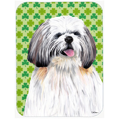 Shamrock Lucky Irish Wood Glass Cutting Board