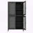 Classic Metal Storage Display Cabinet with Begonia Flower Tempered Glass-406229961