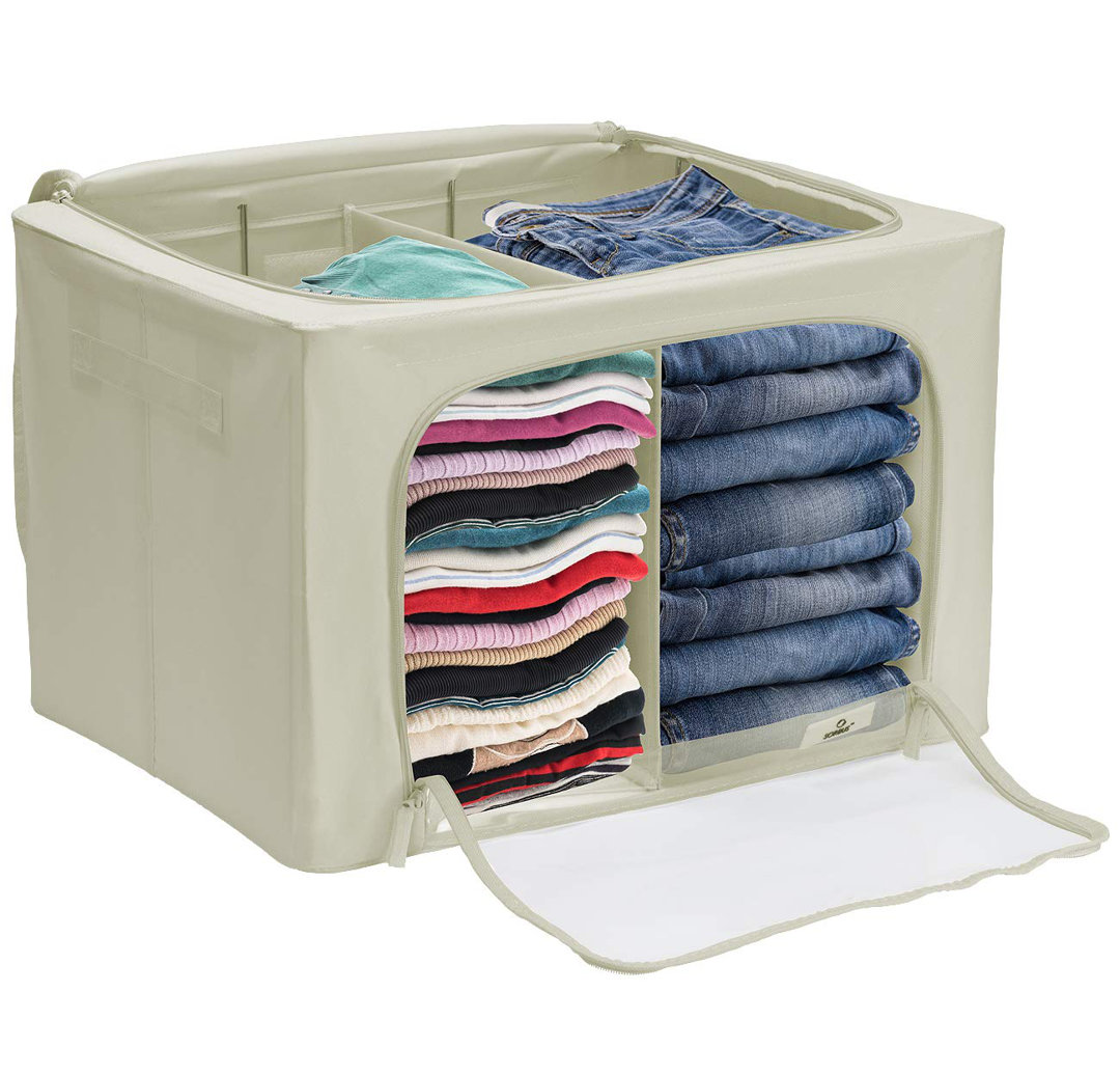 Sorbus Large Storage Box 2-Compartment Foldable with Window & Handles 2 Pack Sorbus 