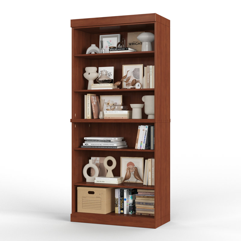 Palace Imports 100% Solid Wood 6-Shelf Bookcase, Adjustable Shelves, 32" Wide, 71.5" Tall, Mocha