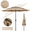 Glowacki 10ft 3-Tier Vented  Adjustable Height Market Umbrella With Crank Lift-1404050287