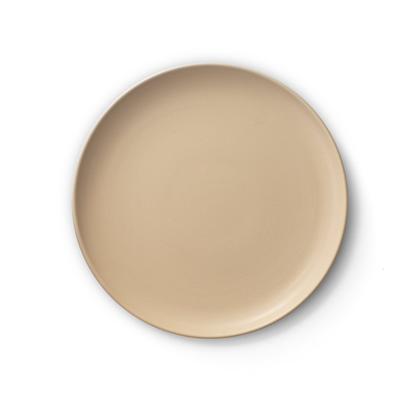 Matte Beige Ceramic Dinner Plates Set of 6
