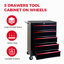 Coffre à outils roulant en métal avec 5 tiroirs, armoire à outils à 5 tiroirs de 20 po avec glissières à roulement à billes, coffre à outils en acier-698659738