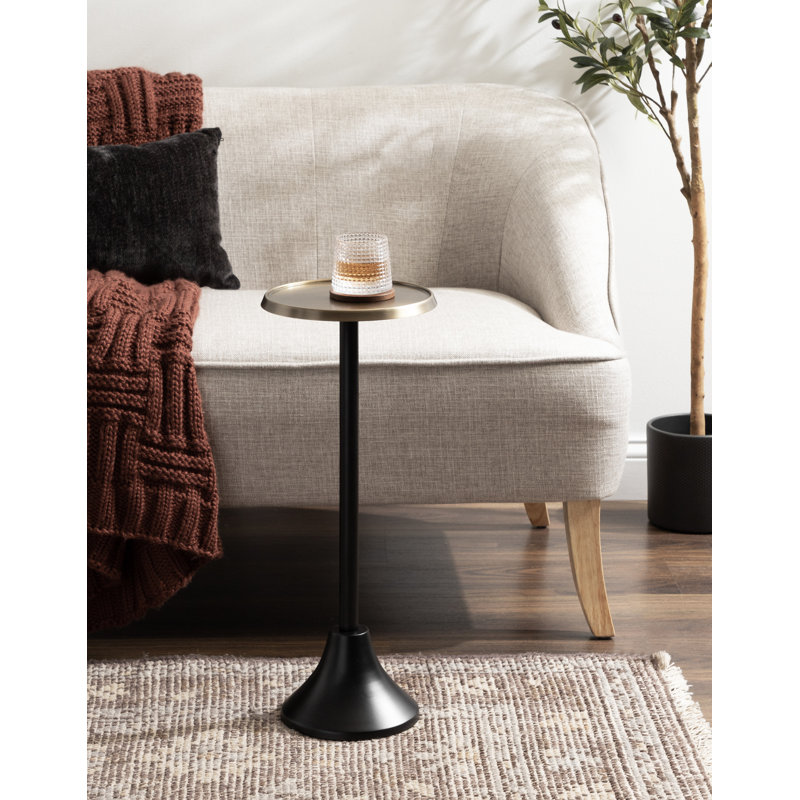 Table de bout Deanna, H 23 po x l 9 po x P 9 po, Base en bronze / plateau en bronze