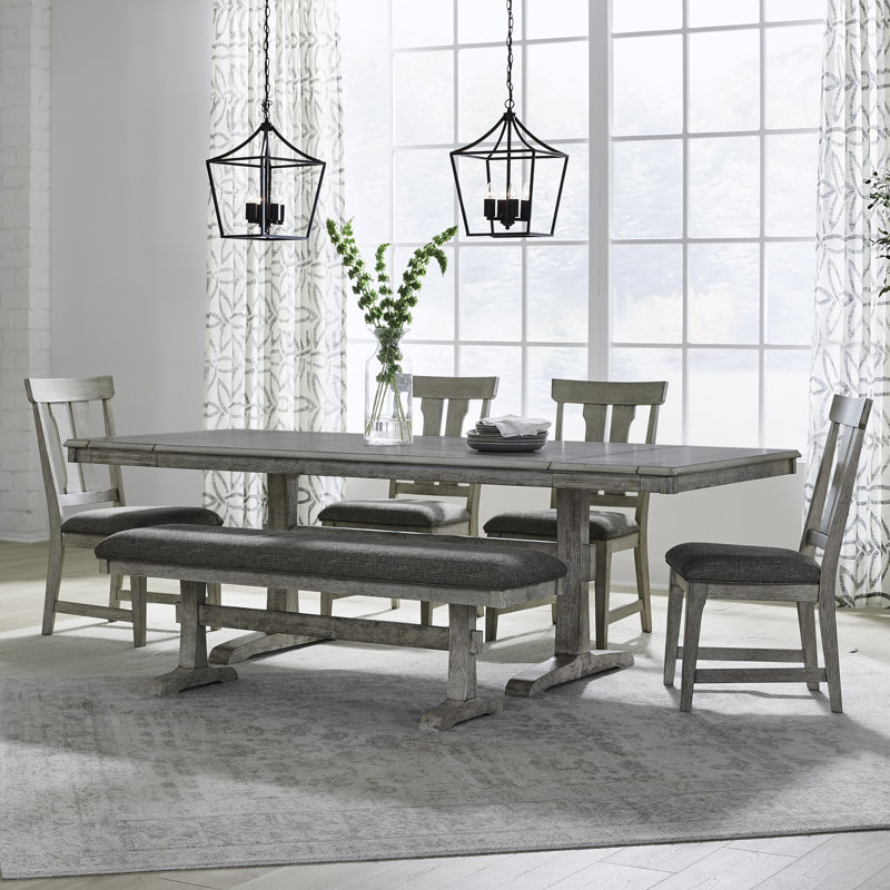 Merkle 6 Piece Trestle Dining Table Set