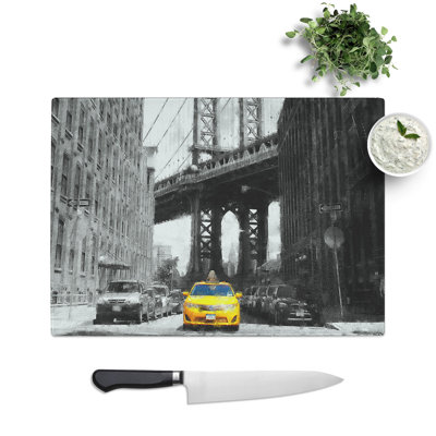 Yellow Taxi Cab Vol.1 Painting Chopping Board