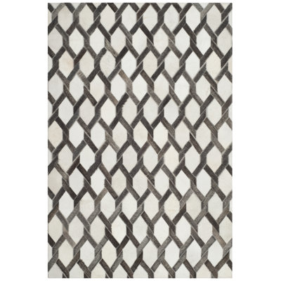 Tapis géométrique en cuir tissé à la main Sevastopol Studio