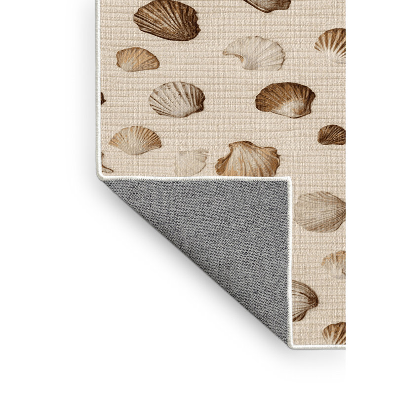  Tapis hawaïen lavable Seashells, Rectangulaire 3 pi x 5 pi