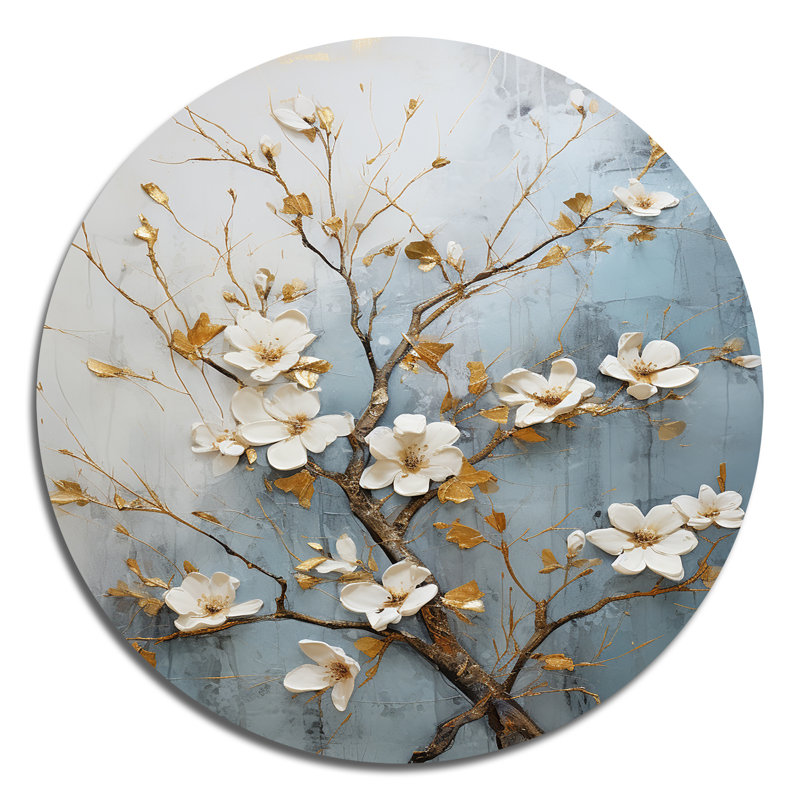 Art mural mural rond en métal Peacefulness, H 16 po x l 16 po