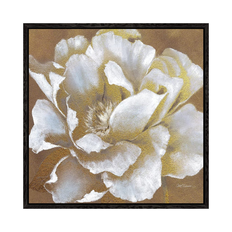 Golden Bloom II by Carol Robinson - Print on Canvas, 45.72 cm H x 45.72 cm W, Black Framed Canvas