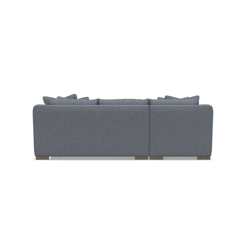 Gabi 3-Piece Fabric Sectional, Teal Polyester, 35" H x  105" W x 63.5" D, Left Hand Facing