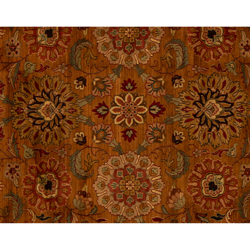 Hand Knotted Wool Area Rug in Gold And Black