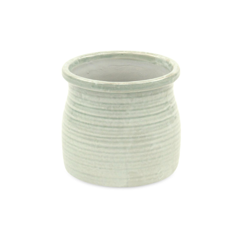 Pot à fleurs en céramique Mott, Vert, H 4,75 po x l 5 po x P 5 po