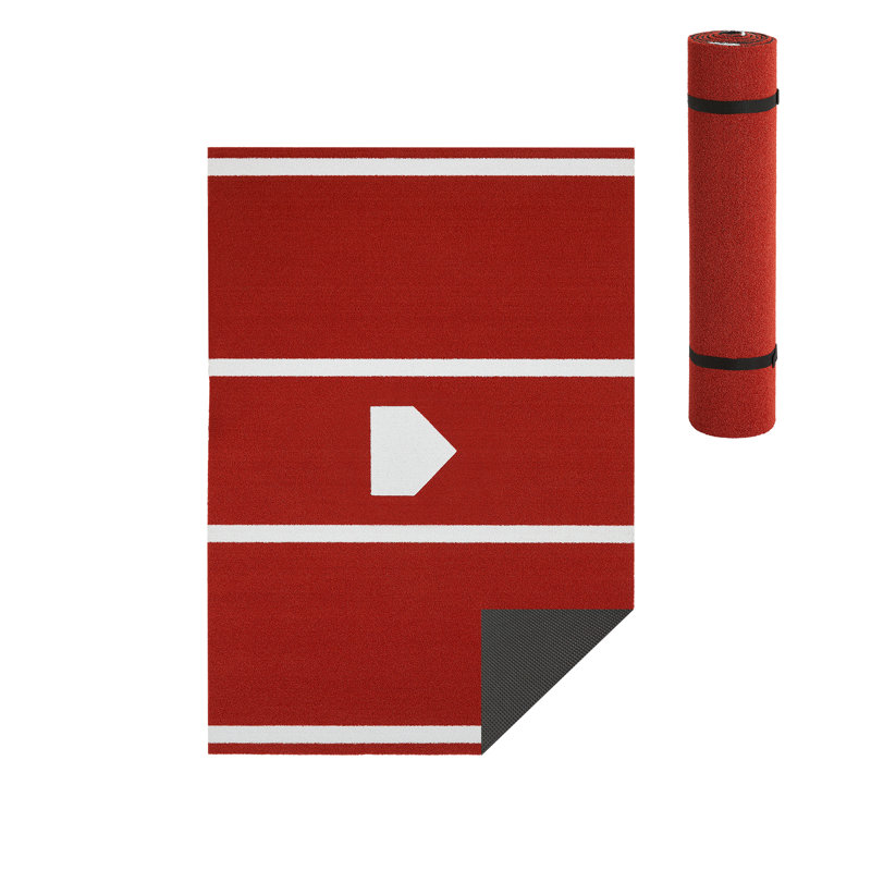 Tapis de baseball et de balle molle avec plaque de base - envers en caoutchouc antidérapant, gazon de frappeur portable résistant à la décoloration pour l'entraînement intérieur / extérieur, pratique de la posture, gazon artificiel de 11 mm d'épaisseur