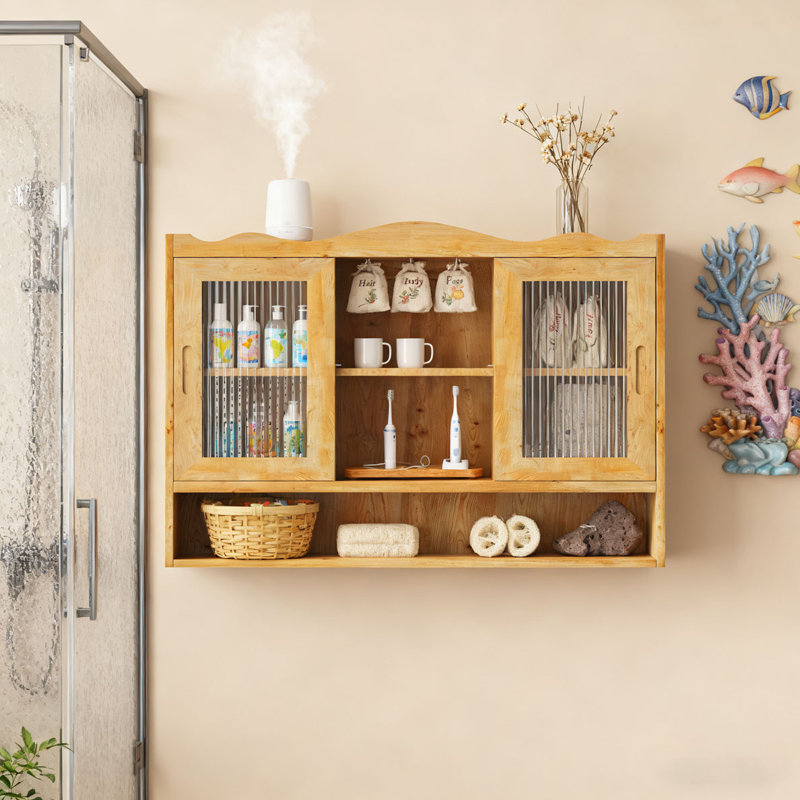 Armoire rétro 35,4 "à 2 portes, Naturel