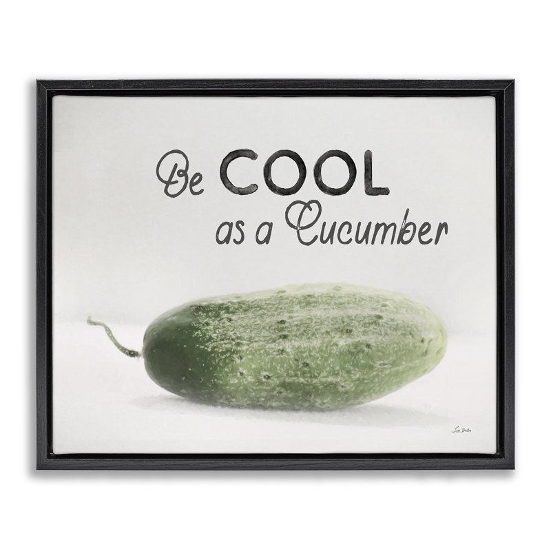 «Cool As A Cucumber Floater», art mural sur toile par Lori Deiter, Cadre flottant noir de jais, H 17 po x l 21 po