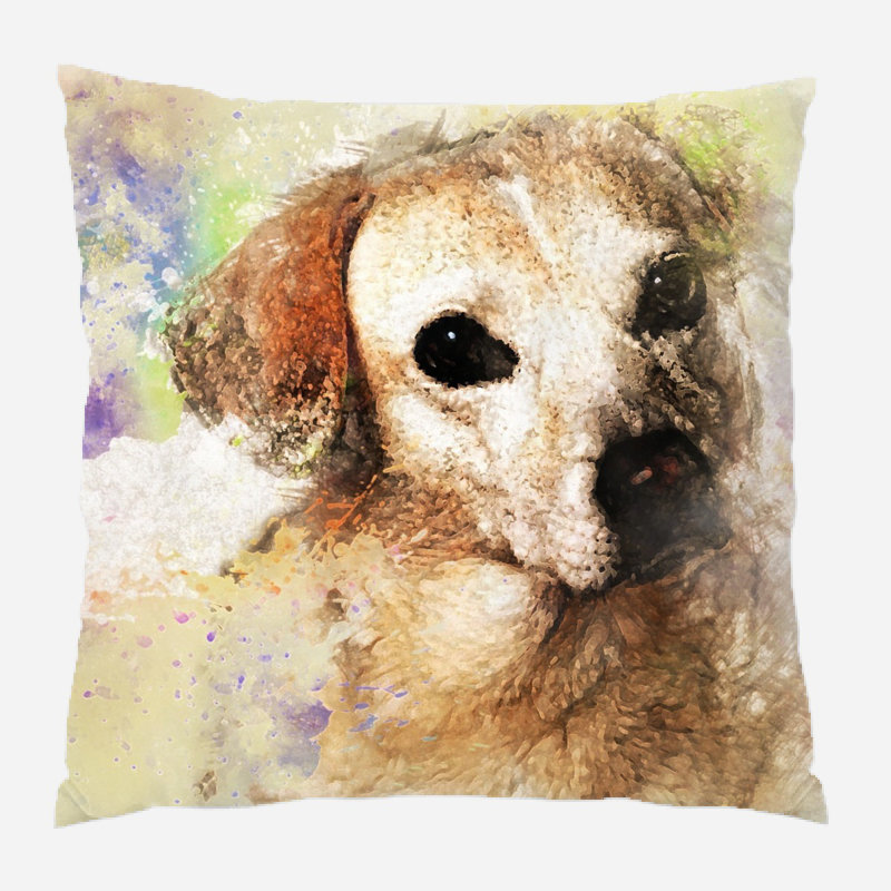 Mancuso Portrait Throw Pillow, Indoor, Microsuede