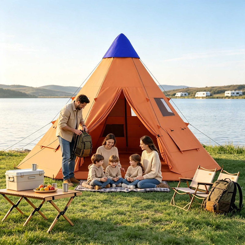 6 Person Tent, Orange