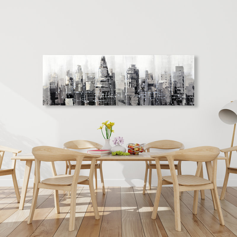 Gray City - Toile de chambre à coucher de construction pour une décoration intérieure élégante