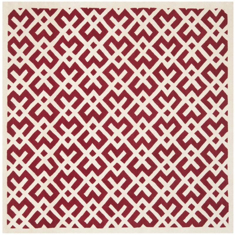 Teresita Hand Tufted Wool Geometric Rug, Square 7'