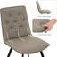 Ensemble de 2 chaises de salle à manger grises en similicuir capitonnées-118674289