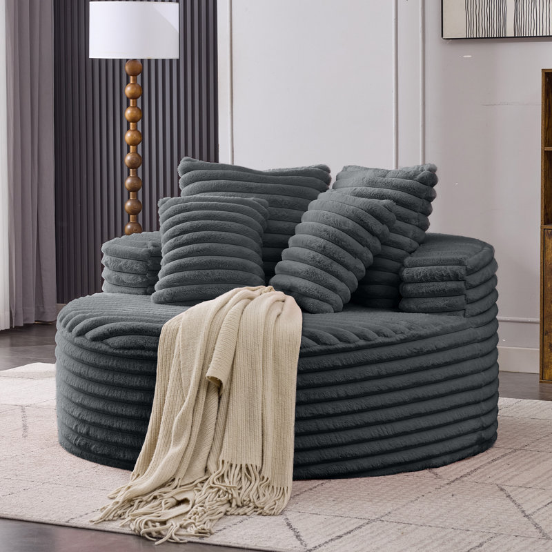 Upholstered Chaise Lounge, Grey