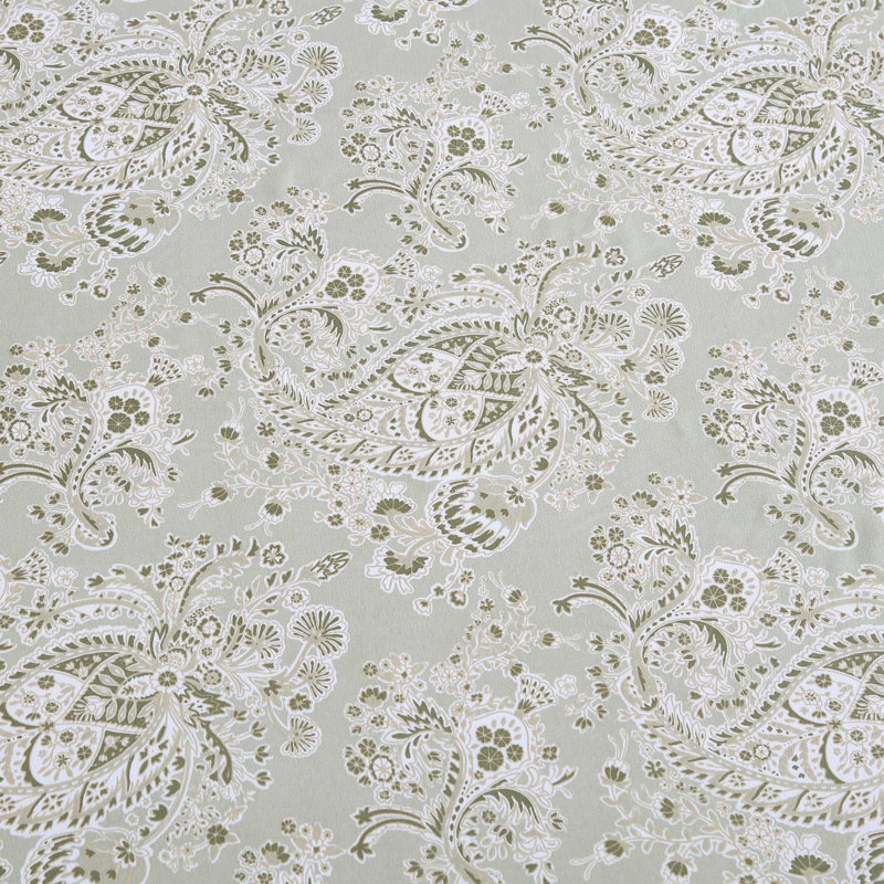 Twin Sage Green Paisley Microfiber Sheet Set