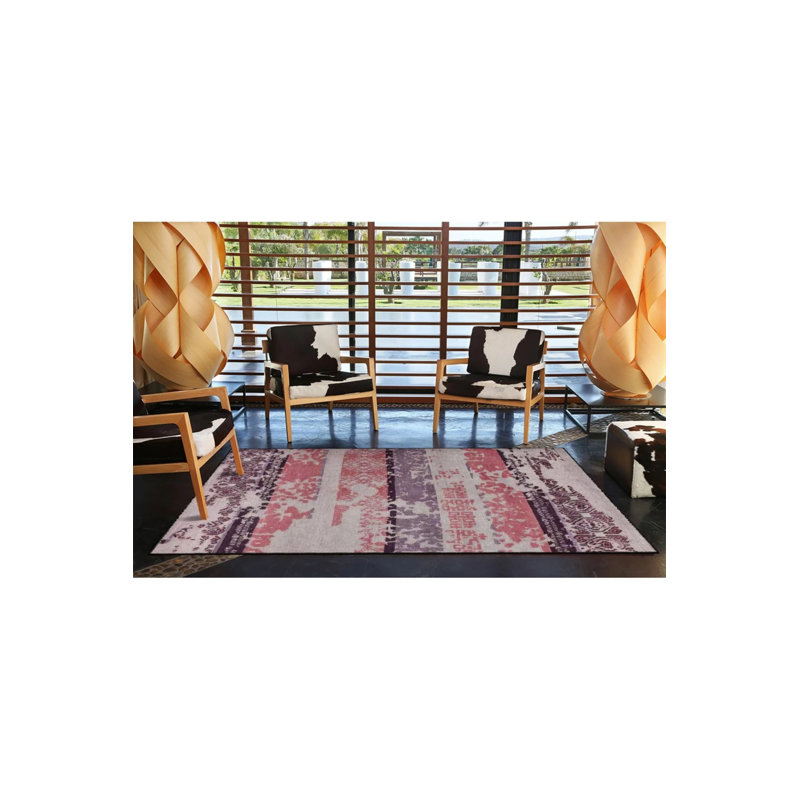 Tapis tissé rétro, Rectangle 2 pi 4 po x 4 pi