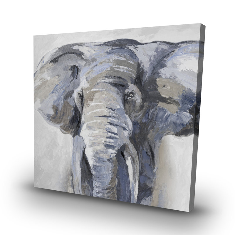 Pastel elephant - 32"x32" art on canvas