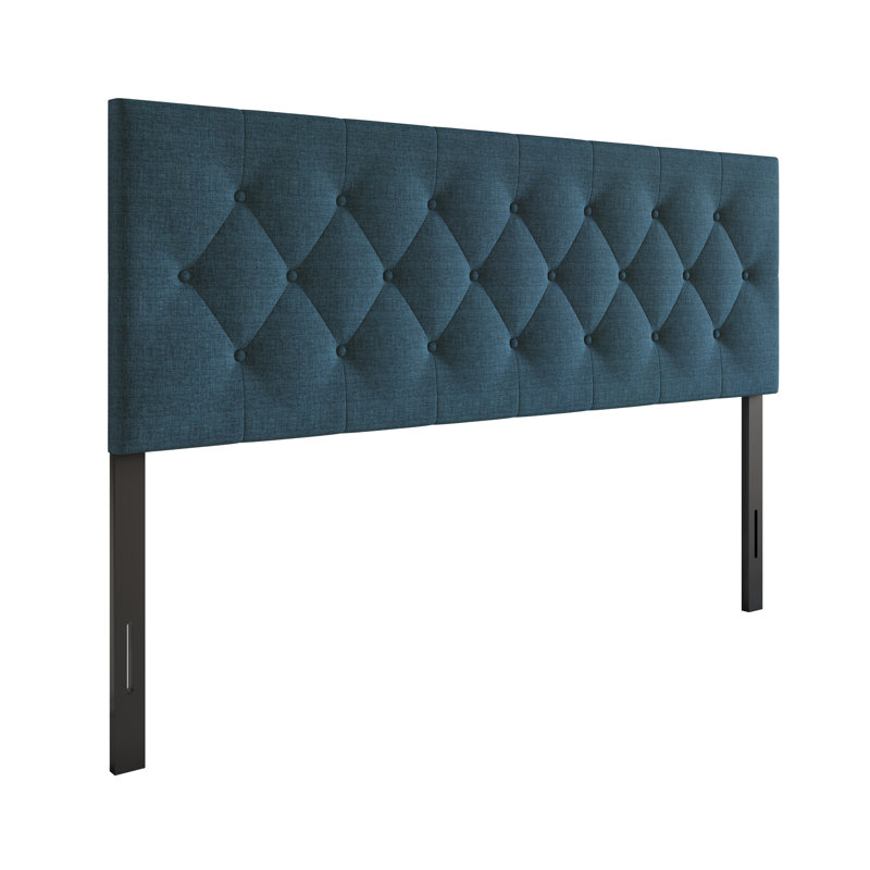 Gunnison Queen Tufted Upholstered Headboard, Blue, Queen