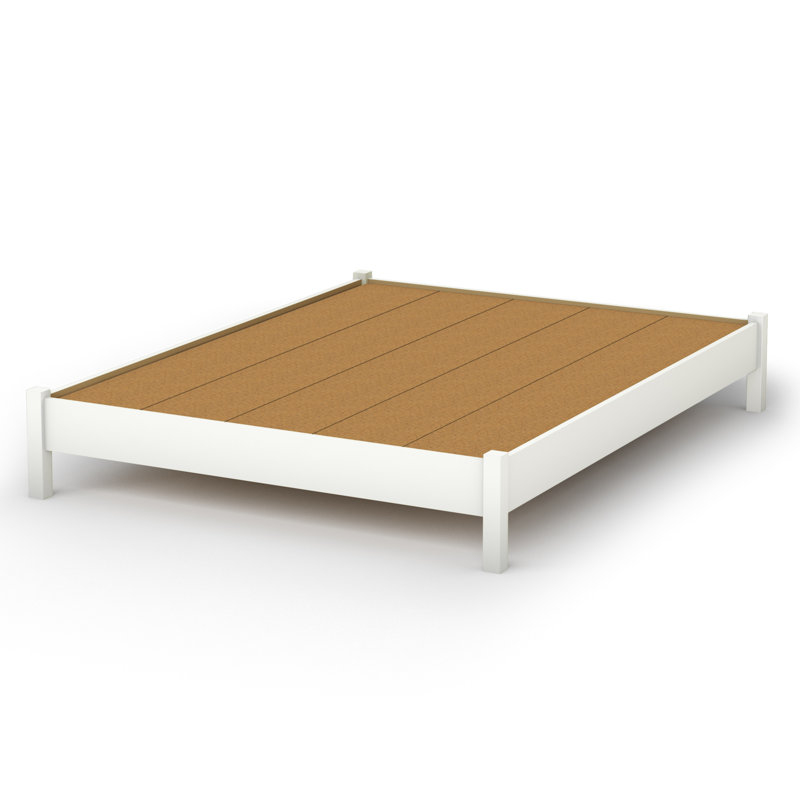Lit plateforme Fynn, Blanc, Simple