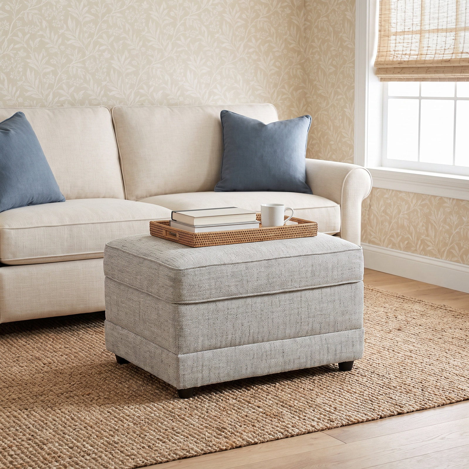 Rigney 27" Ottoman, Gray