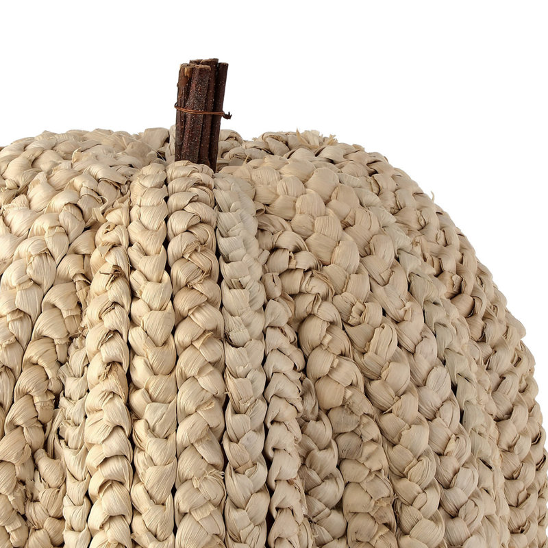 Présentoir tissé panier citrouille, H 19 po x l 15 po x P 15 po, Crème