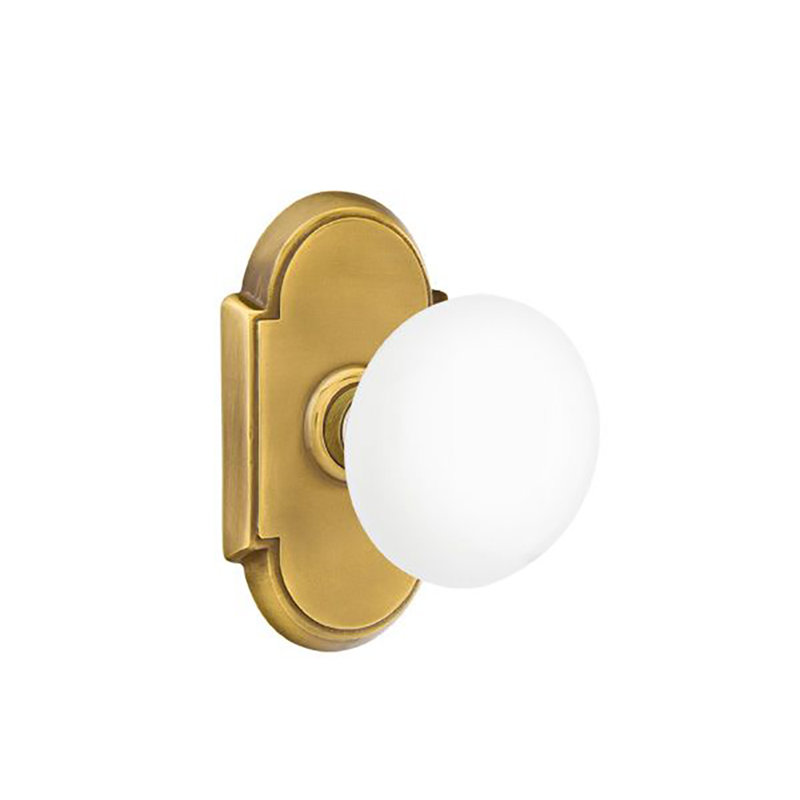 Privacy Door Knob with Arch Rosette, French Antique Brass