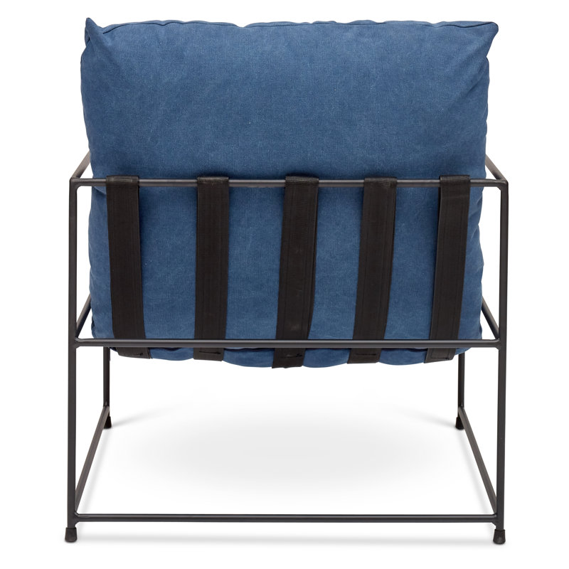 Danita Armchair, Washed Blue Performance Canvas