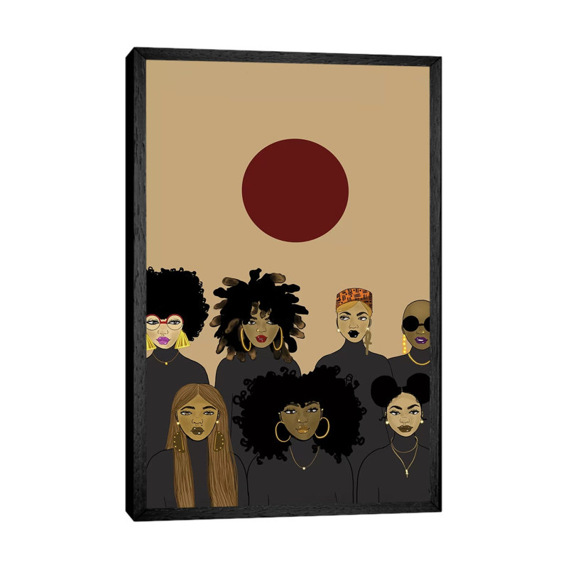Le' Sisterhood - Print on Canvas, 101.6 cm H x 66.04 cm W, Black Framed