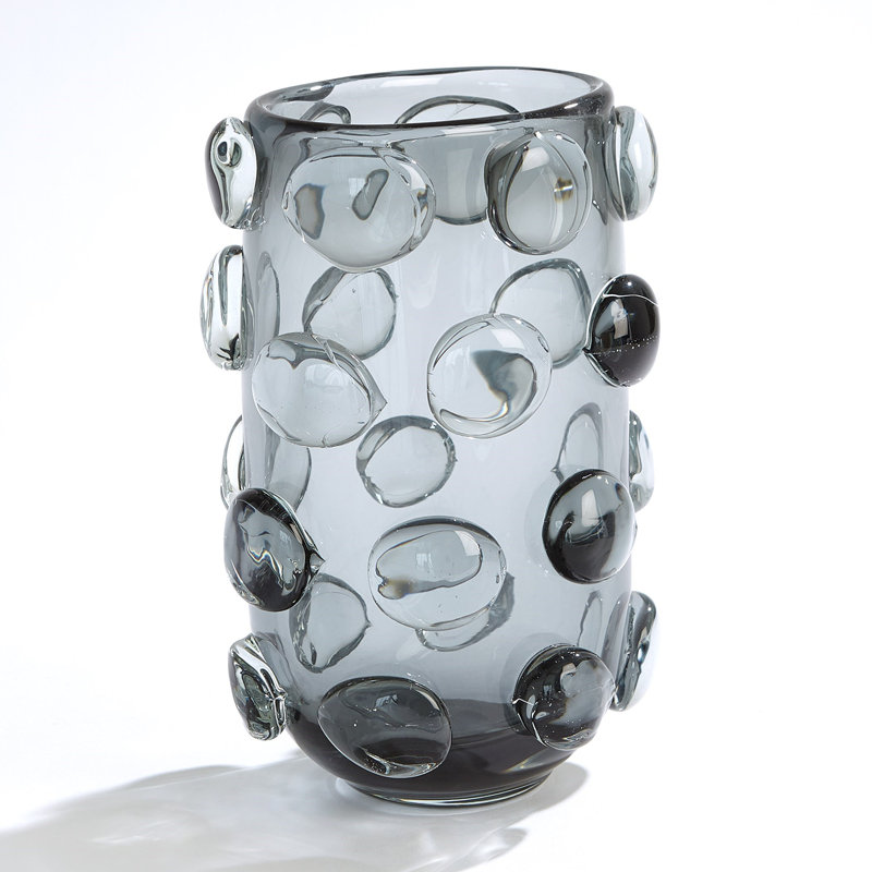 Rondelle Handmade Glass Table Vase, 11.75" H x 7.5" W x 6" D