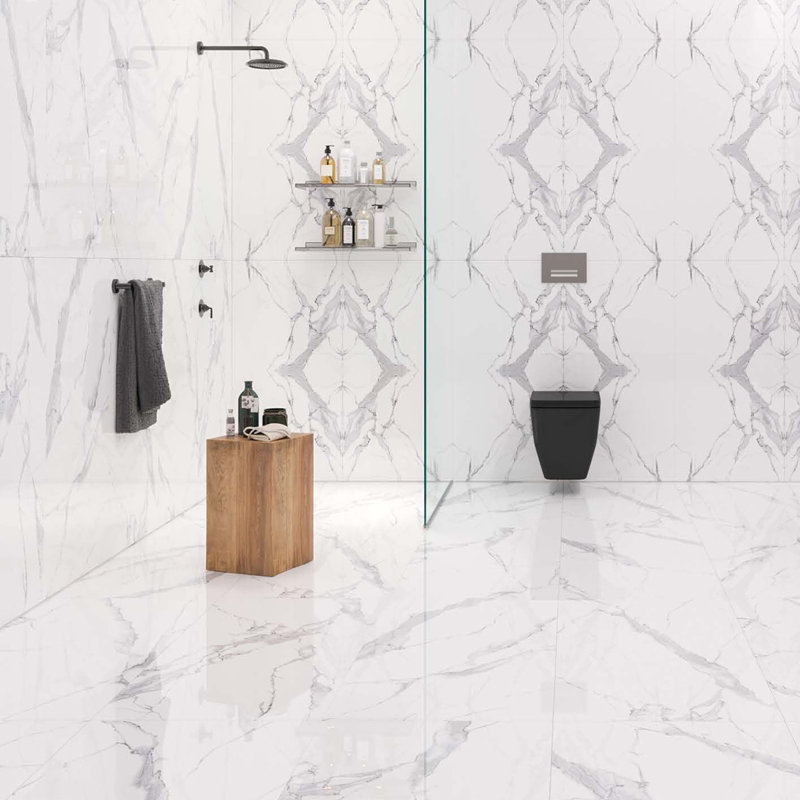 24" x 48" Porcelain Marble Look Tile