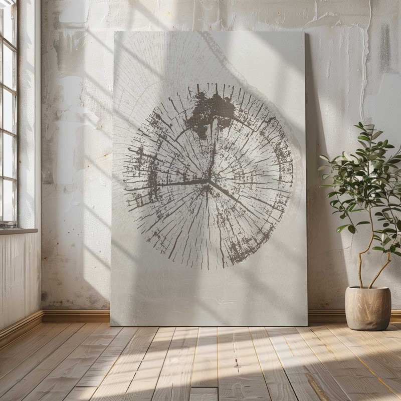 Beige Tree Ring I, Large Canvas Print, 60" H x 40" W