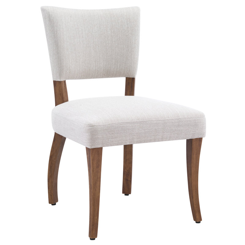 Chaises de salle à manger Langmere, 6, Coussin beige / structure en noyer