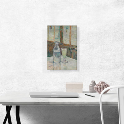 «Cafe Table With Absinthe 1887» par Vincent Van Gogh, peinture sur toile tendue