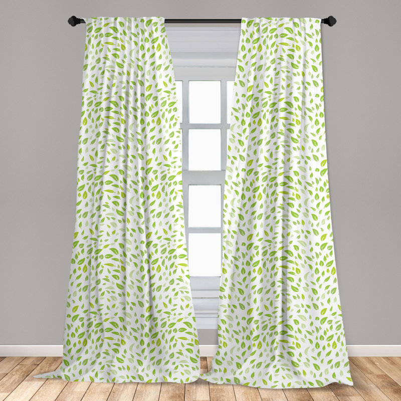 Leaf Semi-Sheer Rod Pocket Curtain Panels, 28" x 84"
